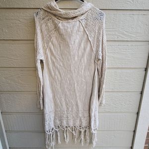 Boho Vintage America blue Crochet knitted sweater